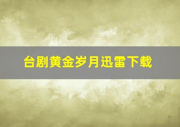 台剧黄金岁月迅雷下载