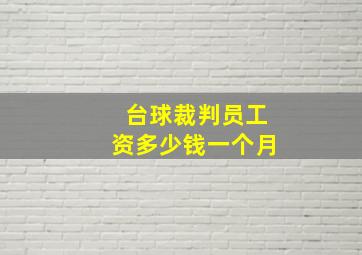 台球裁判员工资多少钱一个月