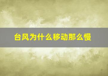 台风为什么移动那么慢