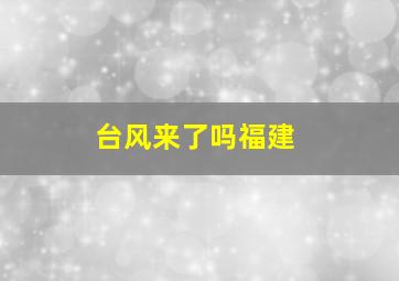 台风来了吗福建