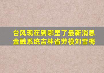 台风现在到哪里了最新消息金融系统吉林省劳模刘雪梅