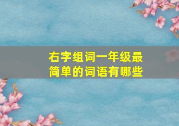 右字组词一年级最简单的词语有哪些