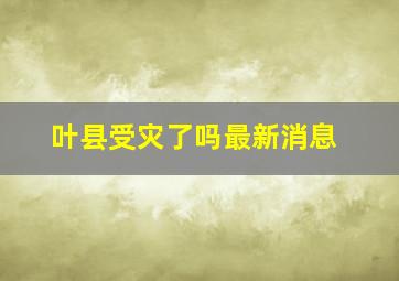 叶县受灾了吗最新消息