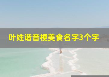 叶姓谐音梗美食名字3个字