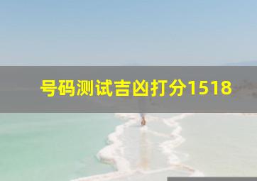 号码测试吉凶打分1518