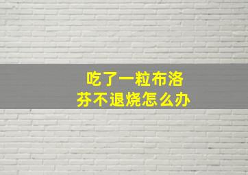 吃了一粒布洛芬不退烧怎么办