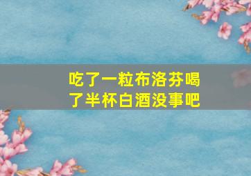 吃了一粒布洛芬喝了半杯白酒没事吧