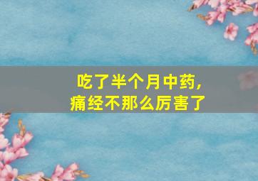 吃了半个月中药,痛经不那么厉害了