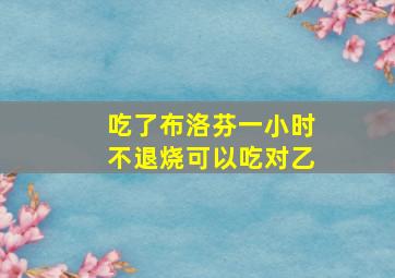 吃了布洛芬一小时不退烧可以吃对乙