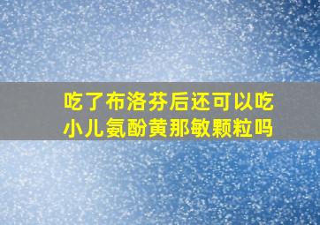 吃了布洛芬后还可以吃小儿氨酚黄那敏颗粒吗