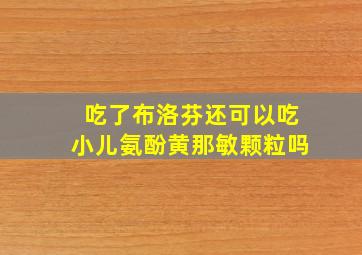 吃了布洛芬还可以吃小儿氨酚黄那敏颗粒吗