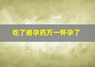 吃了避孕药万一怀孕了