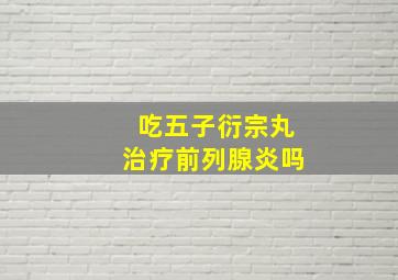 吃五子衍宗丸治疗前列腺炎吗