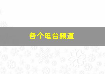 各个电台频道