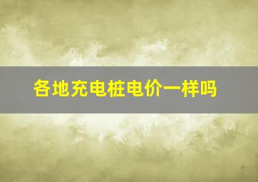 各地充电桩电价一样吗