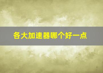 各大加速器哪个好一点