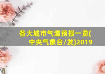 各大城市气温预报一览(中央气象台/发)2019