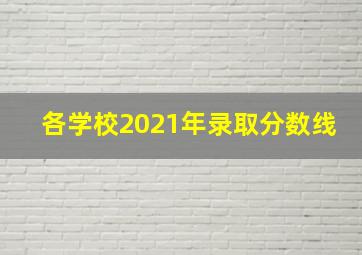 各学校2021年录取分数线