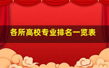 各所高校专业排名一览表