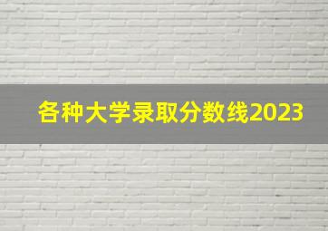 各种大学录取分数线2023