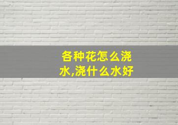 各种花怎么浇水,浇什么水好