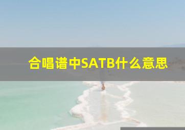 合唱谱中SATB什么意思