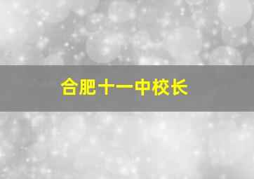 合肥十一中校长