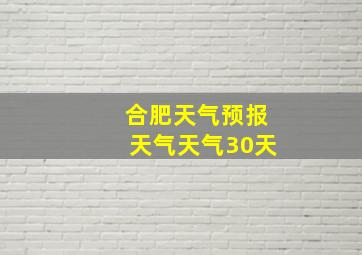 合肥天气预报天气天气30天