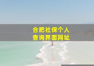 合肥社保个人查询界面网址