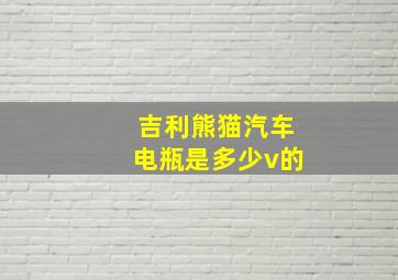 吉利熊猫汽车电瓶是多少v的