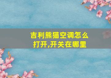 吉利熊猫空调怎么打开,开关在哪里