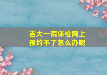 吉大一院体检网上预约不了怎么办呢