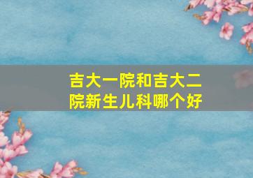 吉大一院和吉大二院新生儿科哪个好