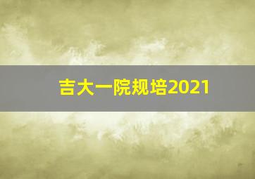 吉大一院规培2021