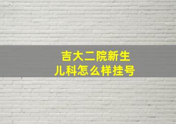 吉大二院新生儿科怎么样挂号