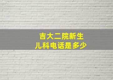 吉大二院新生儿科电话是多少