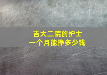 吉大二院的护士一个月能挣多少钱