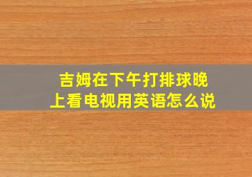 吉姆在下午打排球晚上看电视用英语怎么说