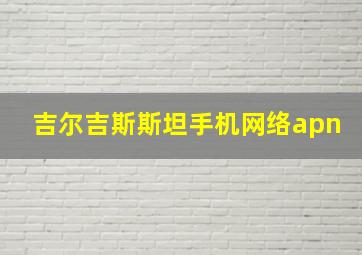 吉尔吉斯斯坦手机网络apn