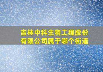 吉林中科生物工程股份有限公司属于哪个街道