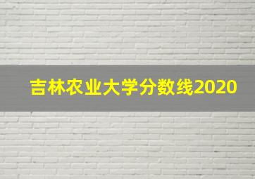 吉林农业大学分数线2020