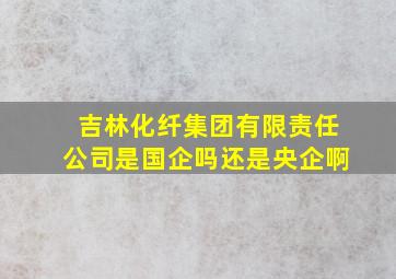 吉林化纤集团有限责任公司是国企吗还是央企啊