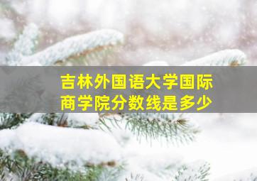 吉林外国语大学国际商学院分数线是多少