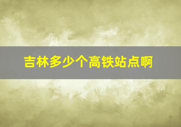 吉林多少个高铁站点啊