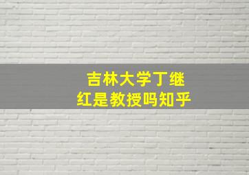 吉林大学丁继红是教授吗知乎