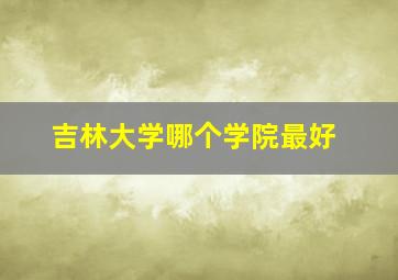 吉林大学哪个学院最好