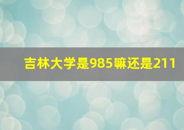 吉林大学是985嘛还是211