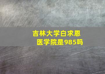 吉林大学白求恩医学院是985吗