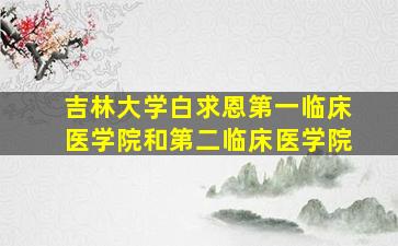 吉林大学白求恩第一临床医学院和第二临床医学院