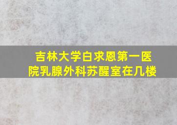 吉林大学白求恩第一医院乳腺外科苏醒室在几楼